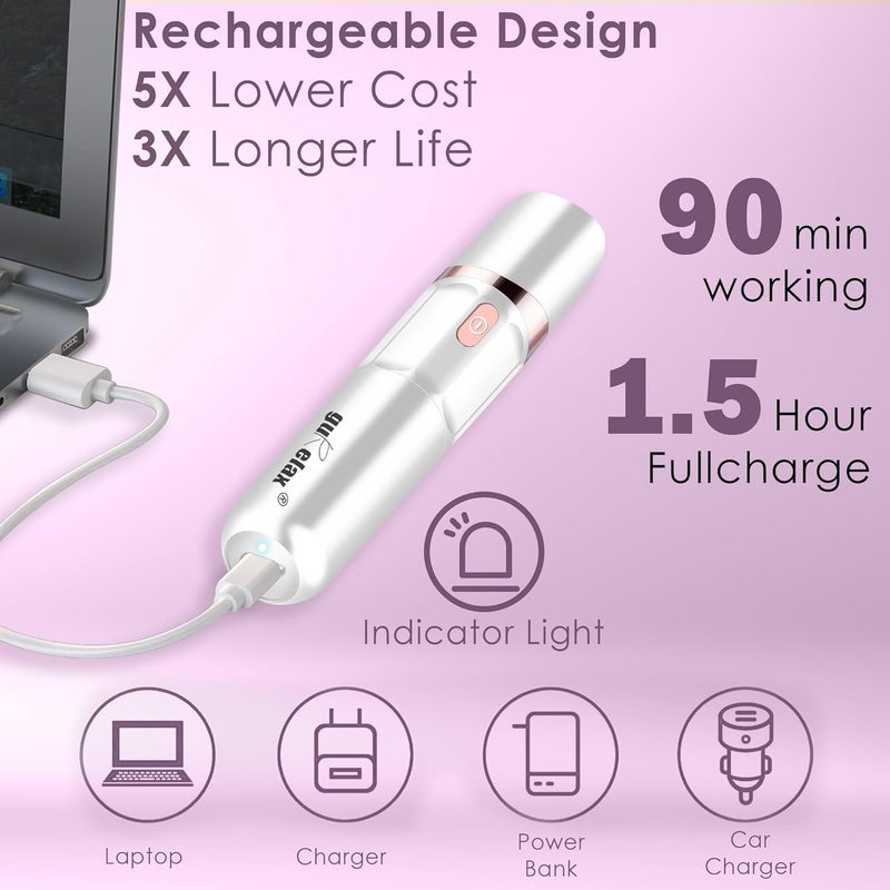 gurelax Hair Removal Epilator for Women, Facial Epilator Hair Remover, Plucker for Face, Lip, 2-in-1 Epilation System, All Ages and Skin Types,with Brush, Pouch - Image 5